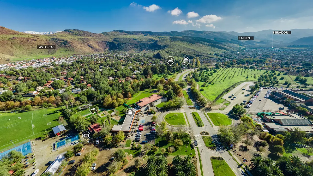 Vista Aérea de Servicios y Barrios